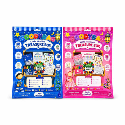 Little Muslim Treasure Box – Islamic Gift Set | Dua Book, Prayer Tracker & Toys