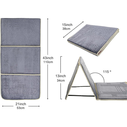 Prayer Rug with Back Support Foldable Meditation Floor Chair