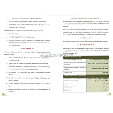 A Commentary On Nuzhatun Nazar Fi Tawdeehi Nukhbatil Fikr of Hafiz Ibn Hajar Al Asqalani (2 volume set) By Suhaib Sirajudin