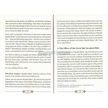 A Defense Of Eminent Scholar Shaykh Rabee' al-Madkhali