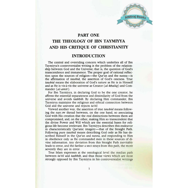 A Muslim Theologian's Response to Christianity By Ibn Taymiyya