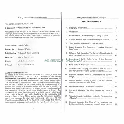 A Study On Selected Ahaadeeth Of The Prophet By Shaikh Rabee Bin Haadee Al-Madkhalee