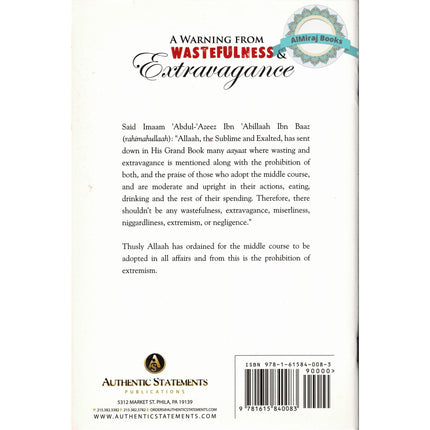 A Warning From Wastefulness & Extravagance By Imaam Abdul-Azeez Ibn Abdillaah Ibn Baaz