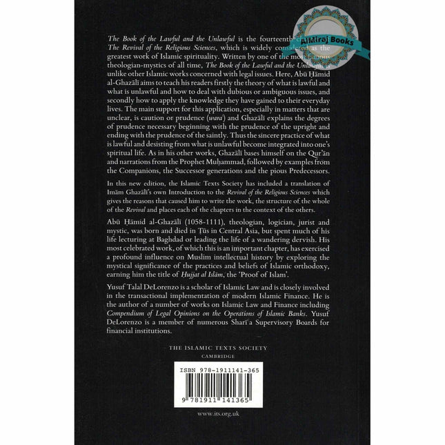 Al-Ghazali on the Lawful and the Unlawful : Book XIV of the Revival of the Religious Sciences (Ghazali Series) By Abu Hamid Al-Ghazali