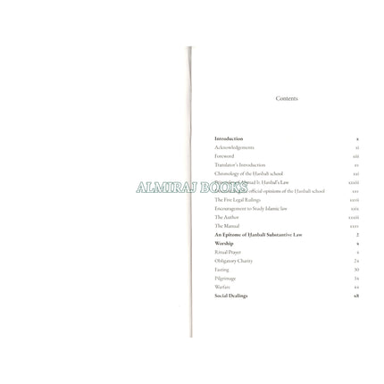 An Epitome of Hanbali Substantive Law By Yusuf b. Abd al-Hadi’s Hanbali