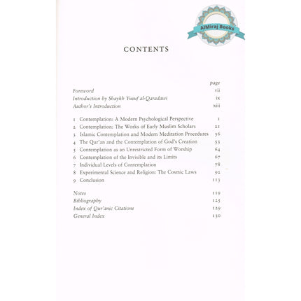 Contemplation: An Islamic Psychospiritual Study By Malik Badri