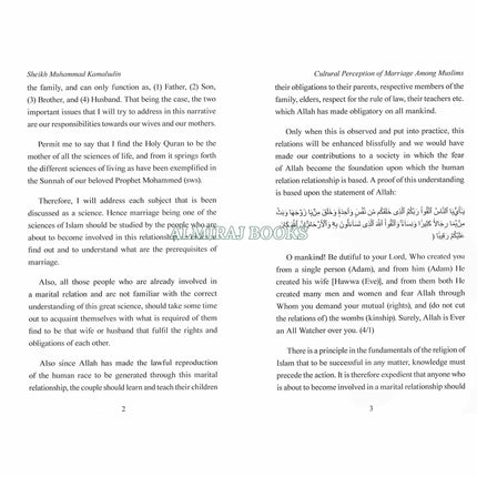 Cultural Perception of Marriage Among Muslims By Sheikh Muhammad Kamaludin