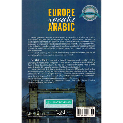 Europe Speaks Arabic By Dr. V. Abdur Rahim