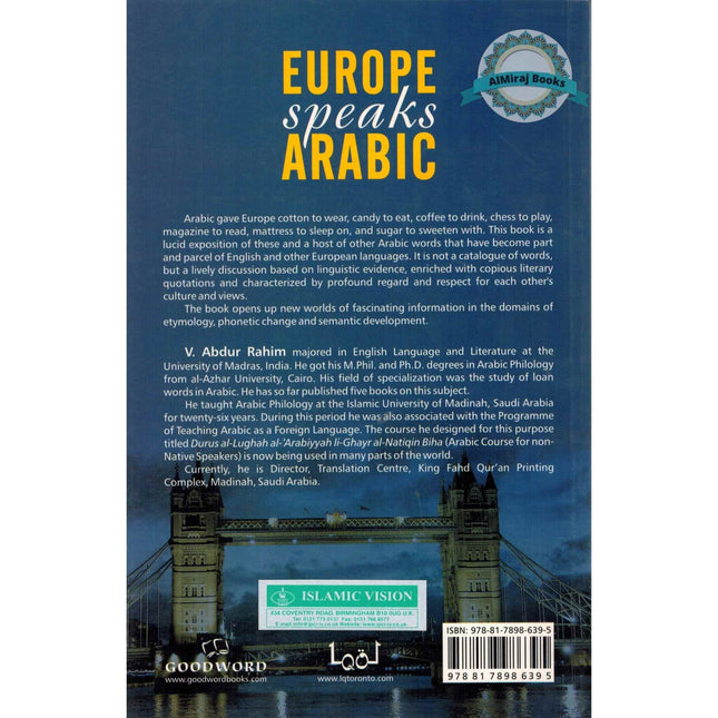 Europe Speaks Arabic By Dr. V. Abdur Rahim