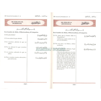 Mushaf Madinah in Spanish Language (Arabic to Spanish Language Translation)