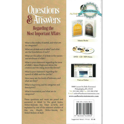 Questions & Answers Regarding the Most Important Affairs By Shaykh Abdur Rahman Bin Nasir As-Sadi