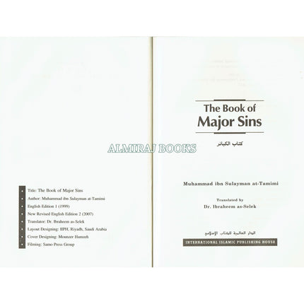 The Book of Major Sins By Imam Muhammad ibn Sulayman at-Tamimi