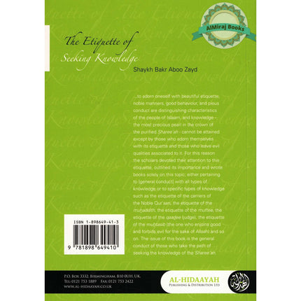 The Etiquette of Seeking Knowledge By Shaykh Bakr Aboo Zayd