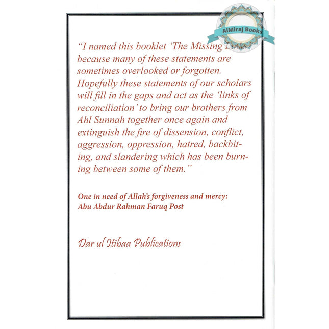 The Missing Links By Abu Abdur Rahman Faruq Post