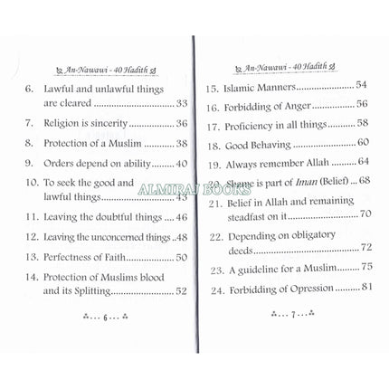The collection of An-Nawawi 40 Hadith (Pocket Size) By Imam An- Nawawi